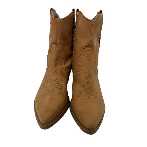 Dolce Vita Koolson Women's Western Stacked Heel Braided Boots Size 6.5 - Picture 4 of 8